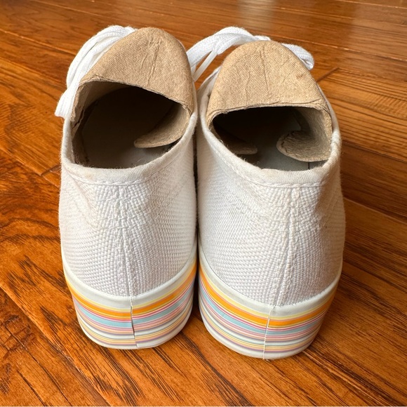 Superga White Multi Color Platform Rainbow Stripe Sneakers Size 6.5 - Picture 4 of 6
